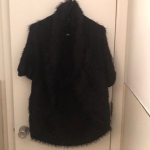 Black cardigan with fur  l/xl